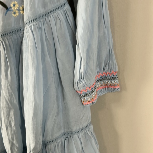 Free People Sunbeams A line Dress Womens Blue Off the Shoulder Boho Festival XS - Picture 5 of 14